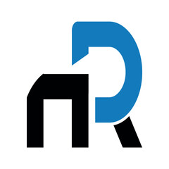 Abstract letter hr logo design.