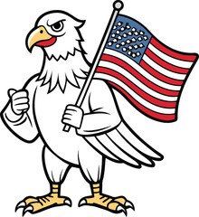 a friendly bald eagle holding a american eagle