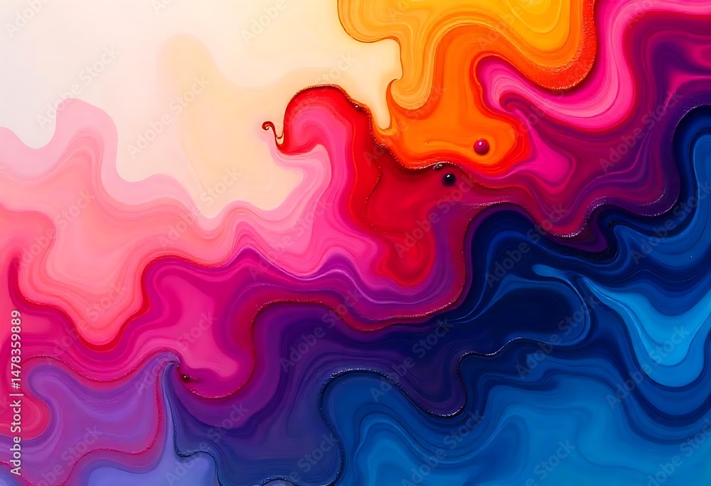 Poster generative ai mesmerizing abstract fluid art with vibrant color blend