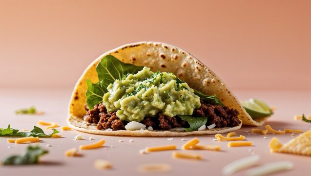 Food Ingredients Arranged For Taco Preparation