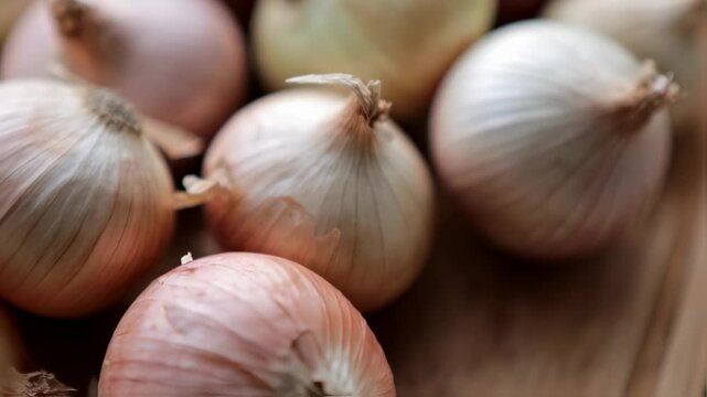 Zoom in shot close up of Onions