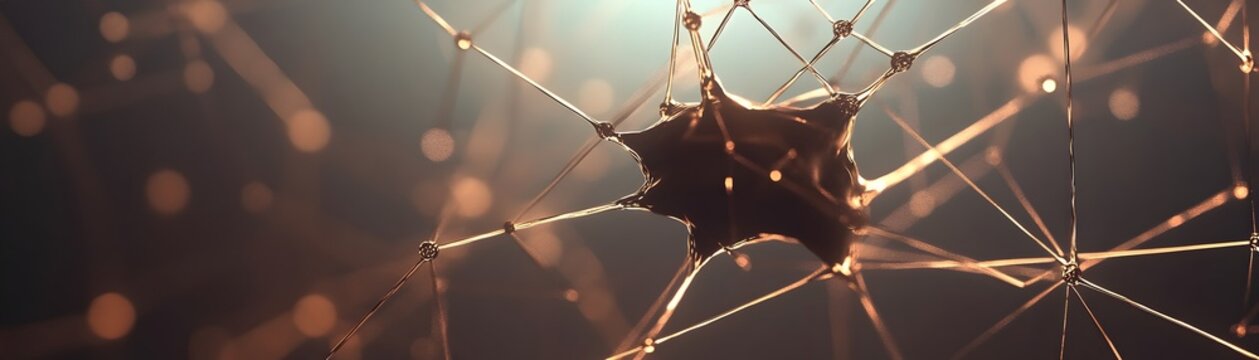 Detailed view of a complex network structure.