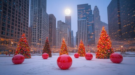christmas tree in the snow