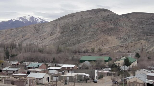 Mountain Village of Chos Malal From an Elevated Perspective, Neuquen, Argentina