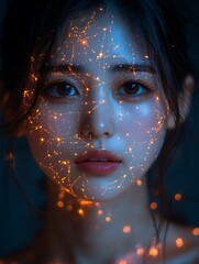 Close-up portrait, glowing face