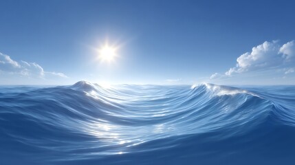 Serene Ocean Waves Under a Bright Sun