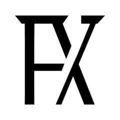 fx letter logo design, vector illustration.	