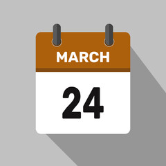 march 24 calendar icon vector month date number illustration design