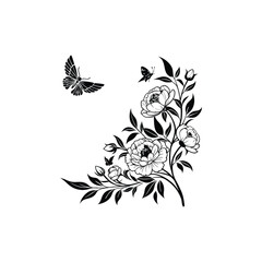 black and white floral background