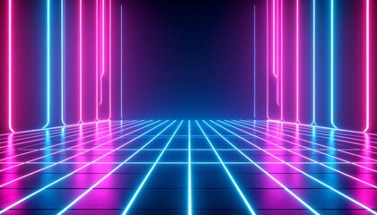 Synthwave Style 3D Neon Background