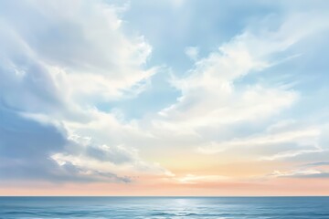 Obraz premium Peaceful Seascape at Sunset with Pastel Sky and Calm Ocean