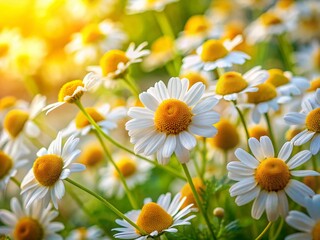 Fototapeta premium Chamomile Garden Texture: Botanical Background for Craft Projects