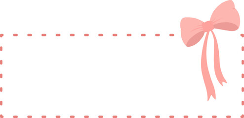 Dotted Frame with Ribbon Bow Graphic