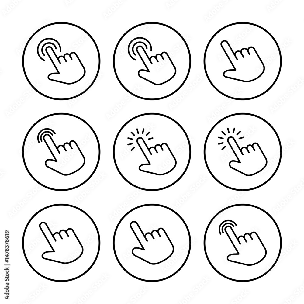 Poster hand cursor icon. cursor icon vector. hand cursor icon click
