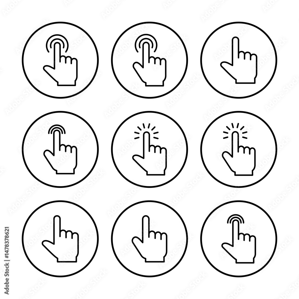 Aufkleber hand click icon vector. pointer icon vector. hand cursor icon vector