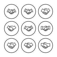 Handshake icon vector. business handshake. contact agreement