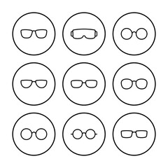 Glasses icon vector. Glasses vector icon