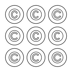 Copyright icon vector. copyright symbols