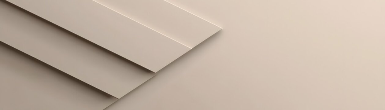 Abstract overlapping light beige architectural panels