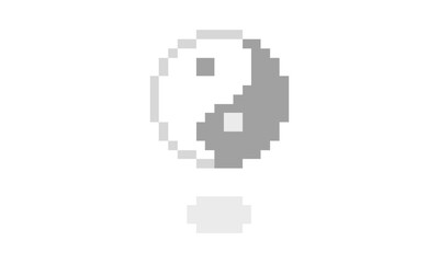Obraz premium yin and yang pixel art vector icon illustration