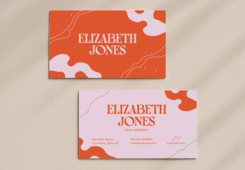 Elegant Business Card Layout with Orange Color Accents