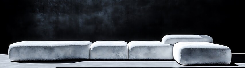 Modern sectional sofa against dark background