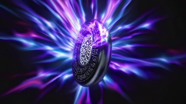 Mysterious amulet emits powerful purple energy pulses