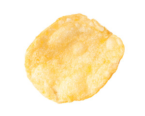 One tasty potato chip isolated on white