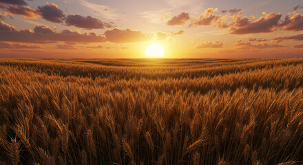 Golden Wheat Field at Sunset