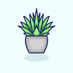 Vector illustration of plant on pot symbolizing indoor greenery natural decor and cozy living spaces Perfect for home decoration botanical Editable and scalable for digital and print use
