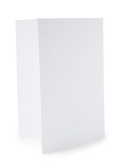 One blank greeting card on white background