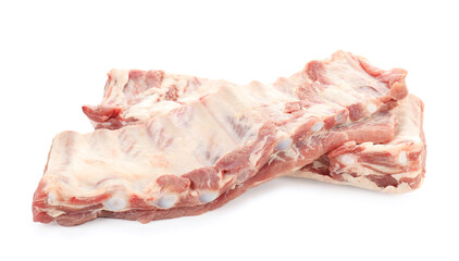 Fresh raw pork ribs isolated on white