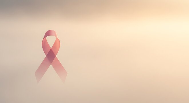 Pink ribbon for breast cancer awareness month symbol of hope and support for women health campaign