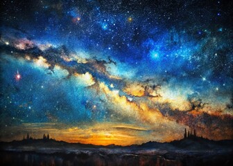 Fototapeta premium Dark Night Minimalist Brushstrokes: Abstract Night Sky Texture