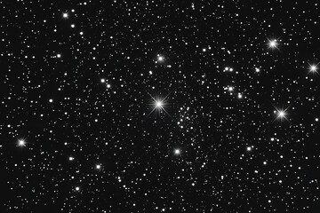 Distant Starfield at Night: Black Cosmic Background