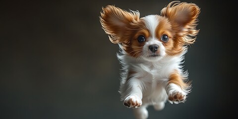 Adorable Puppy in Mid-Air