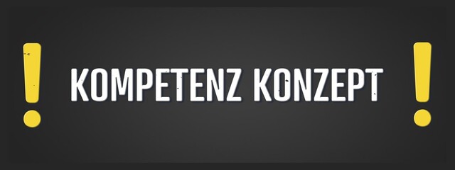 Kompetenz Konzept (Competence concept) - A blackboard illustration with white text.