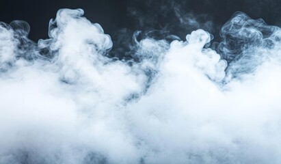 Obraz premium Abstract White Smoke Clouds On Dark Background
