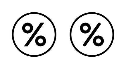 Percent, discount icon on circle line. Promotion percentage sign symbol