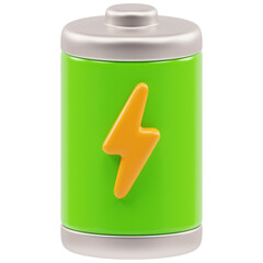 Eco Battery 3D Icon Illustration 