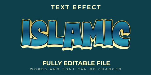 Islamic Text Effect Blue Design Gradation