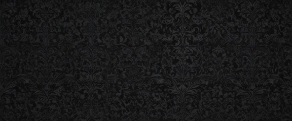 Elegant black gothic damask, intricate details  , black, detail, baroque