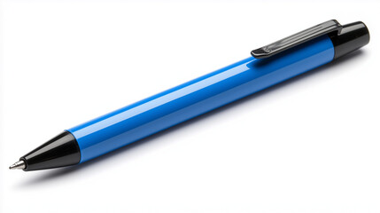 Elegant blue writing instrument on white