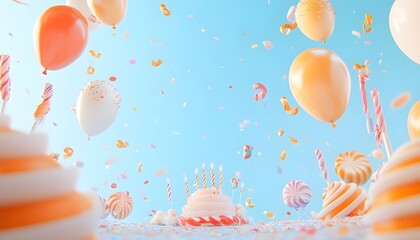 Fototapeta premium Festive celebration scene with colorful decorations.