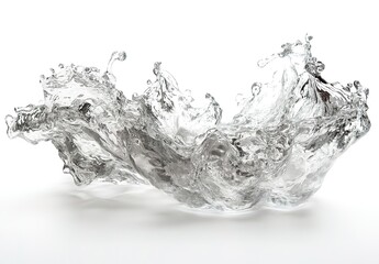 Abstract Water Splash on White Background