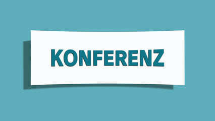Konferenz (conference) - A card isolated on light green background.