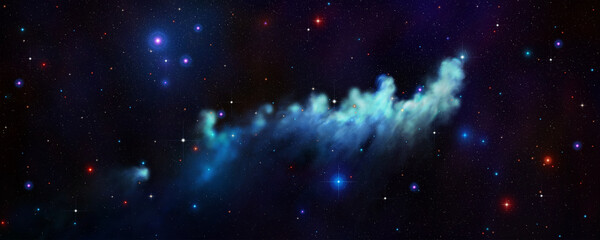 Beautiful and brilliant blue starry sky wonder