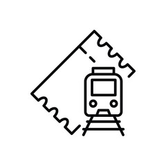 train ticket outline icon vector design good for web or mobile app