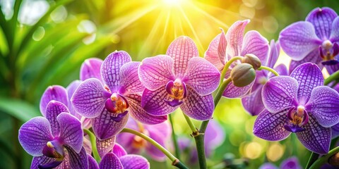 Summer Garden Purple Orchids Candid Photography - Vibrant Blooms, Close-Up, Natural Light
