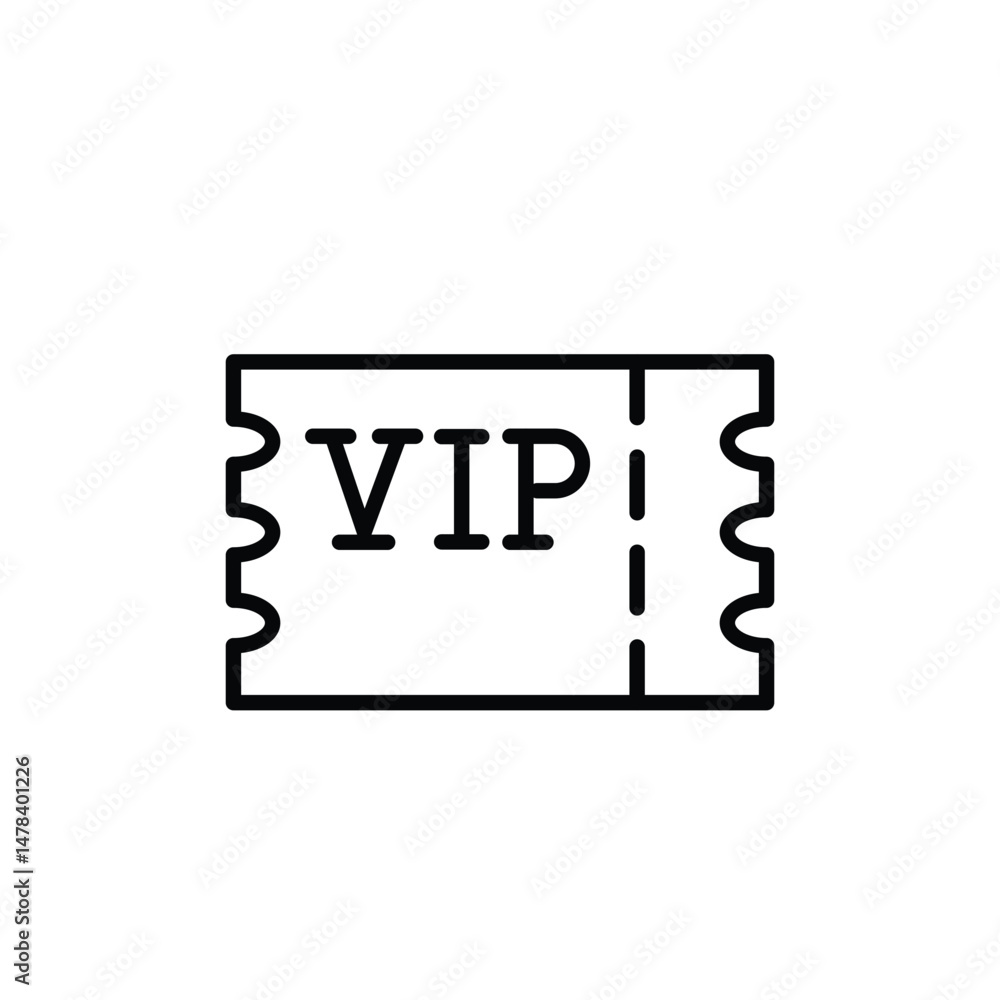 Poster vip ticket outline icon vector design good for web or mobile app